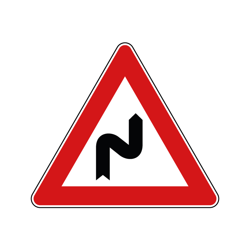 00000006 - Segnale di pericolo - Doppia curva pericolosa, la prima a destra - Figura 6