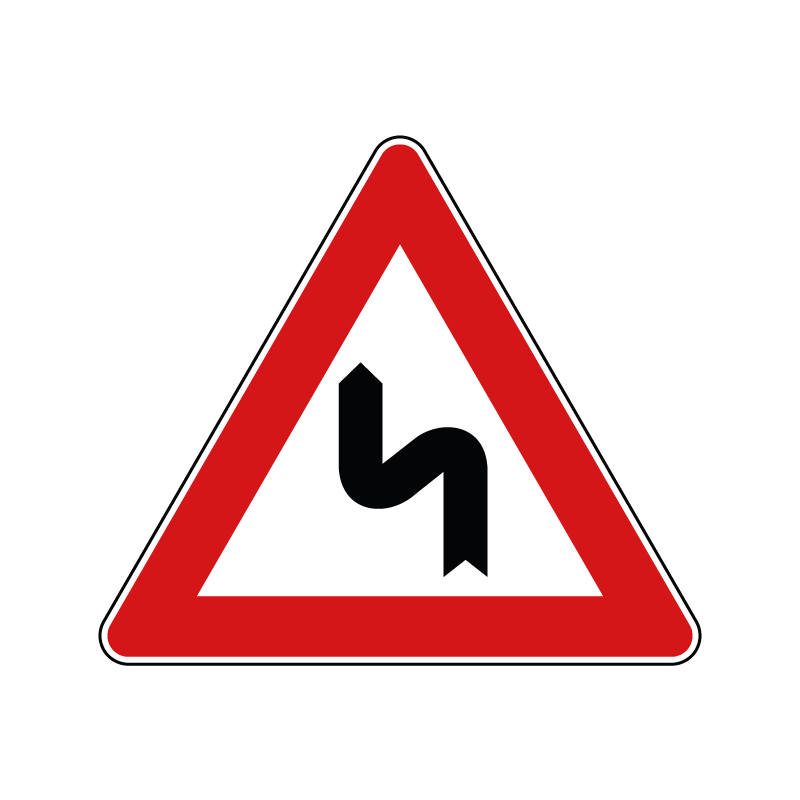 00000007 - Segnale di pericolo - Doppia curva pericolosa, la prima a sinistra - Figura 7