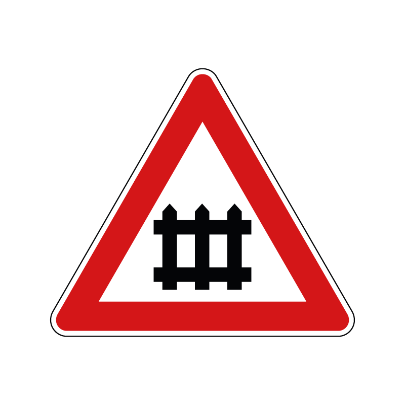 00000008 - Segnale di pericolo - Passaggio a livello con barriere o con semibarriere - Figura 8