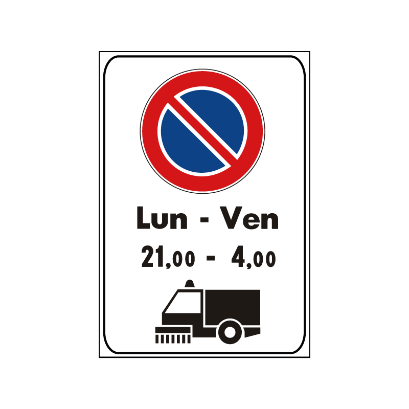 00000008a - Pannello integrativo - Limitazioni - Divieto di sosta temporaneo - Figura 8a