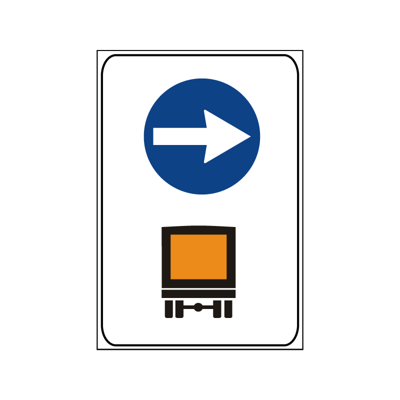 00000008b - Pannello integrativo - Limitazioni - Itinerario obbligatorio merci pericolose - Figura 8b