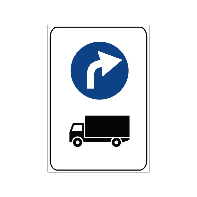 00000008c - Pannello integrativo - Limitazioni - Preavviso deviazione obbligatoria autocarri in transito - Figura 8c