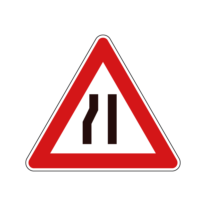 00000018 - Segnale di pericolo - Strettoia asimmetrica a sinistra - Figura 18