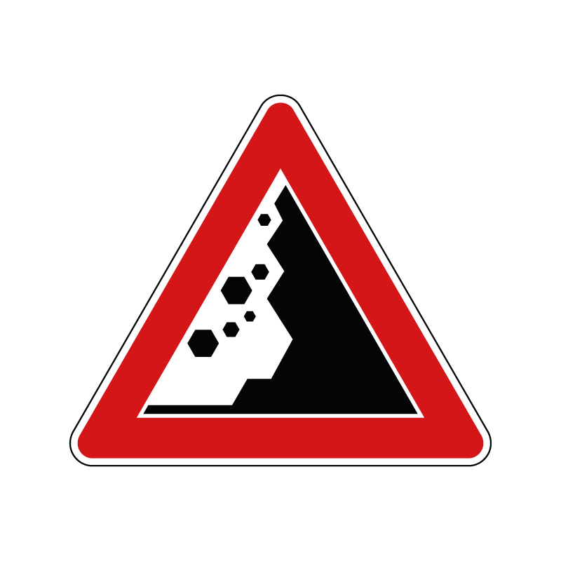 00000030b - Segnale di pericolo - Caduta massi da destra - Figura 30b