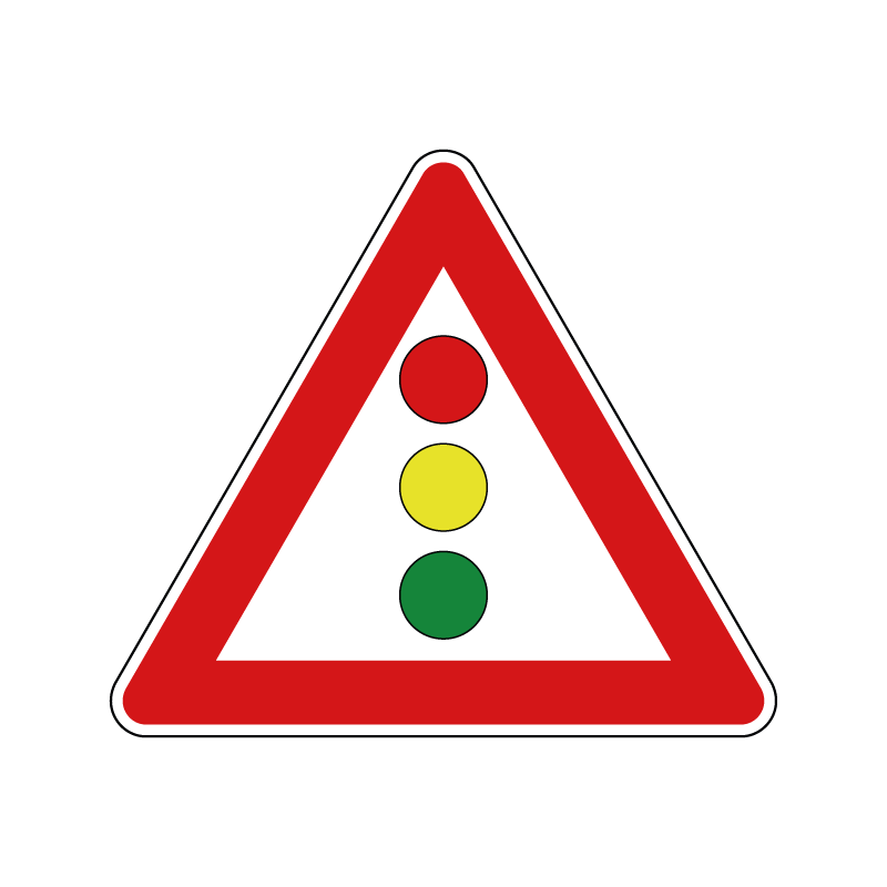 00000031a - Segnale di pericolo - Semaforo con dischi in verticale - Figura 31a