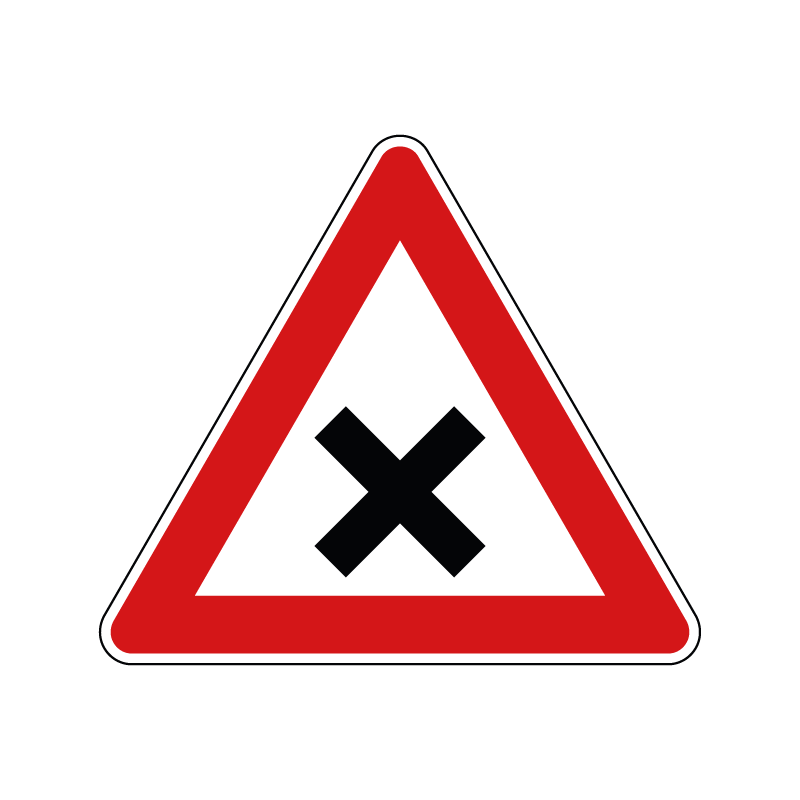 Cod. 00000040 - Segnale di precedenza - Intersezione con precedenza a destra - Figura 40