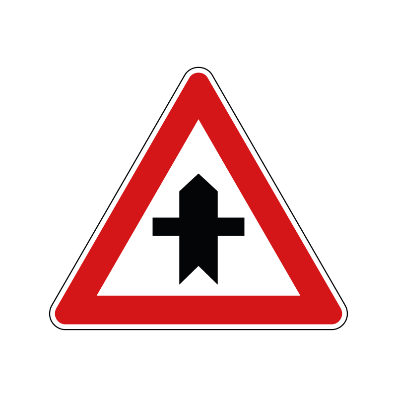 Cod. 00000043a - Segnale di precedenza - Intersezione con diritto di precedenza - Figura 43a