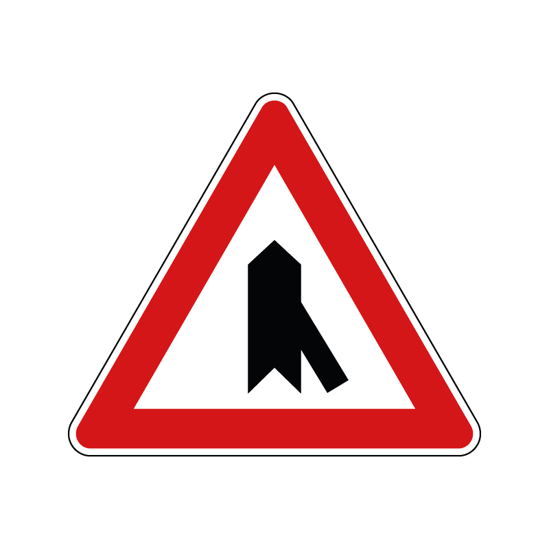 Cod. 00000043d - Segnale di precedenza - Confluenza a destra - Figura 43d