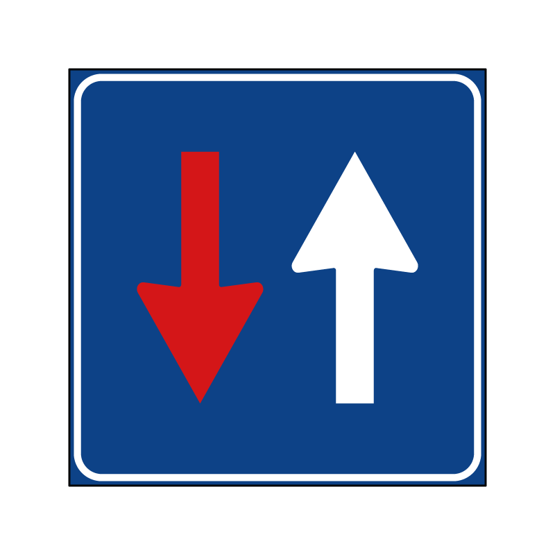 00000045 - Segnale di precedenza - Diritto di precedenza nei sensi unici alternati - Figura 45