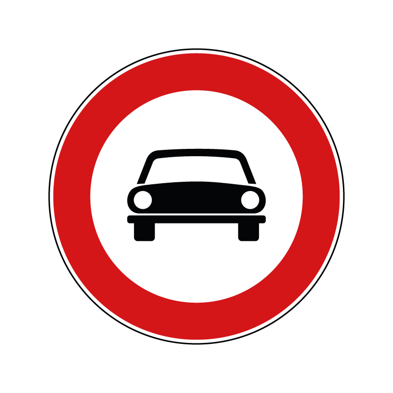 00000058 - Segnale di divieto specifico - Divieto di transito a tutti gli autoveicoli - Figura 58