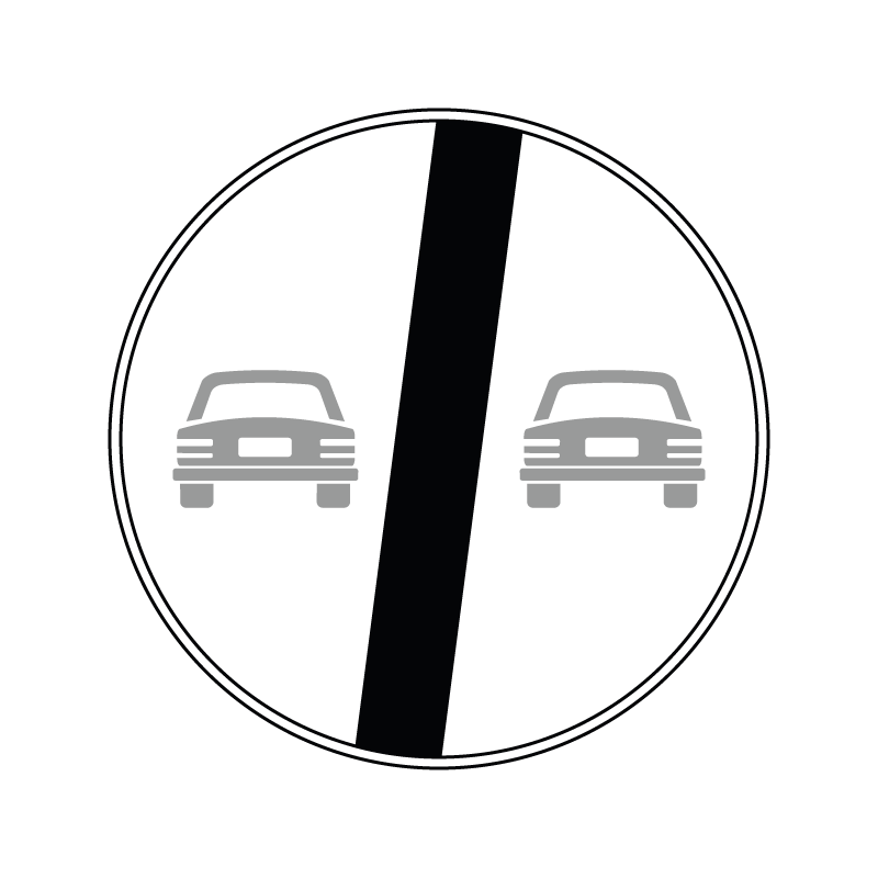 00000072 - Segnale che indica la fine di un divieto - Fine del divieto di sorpasso - Figura 72