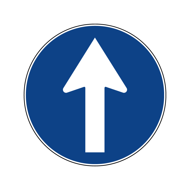 00000080a - Segnale di obbligo generico - Direzione obbligatoria dritto - Figura 80a