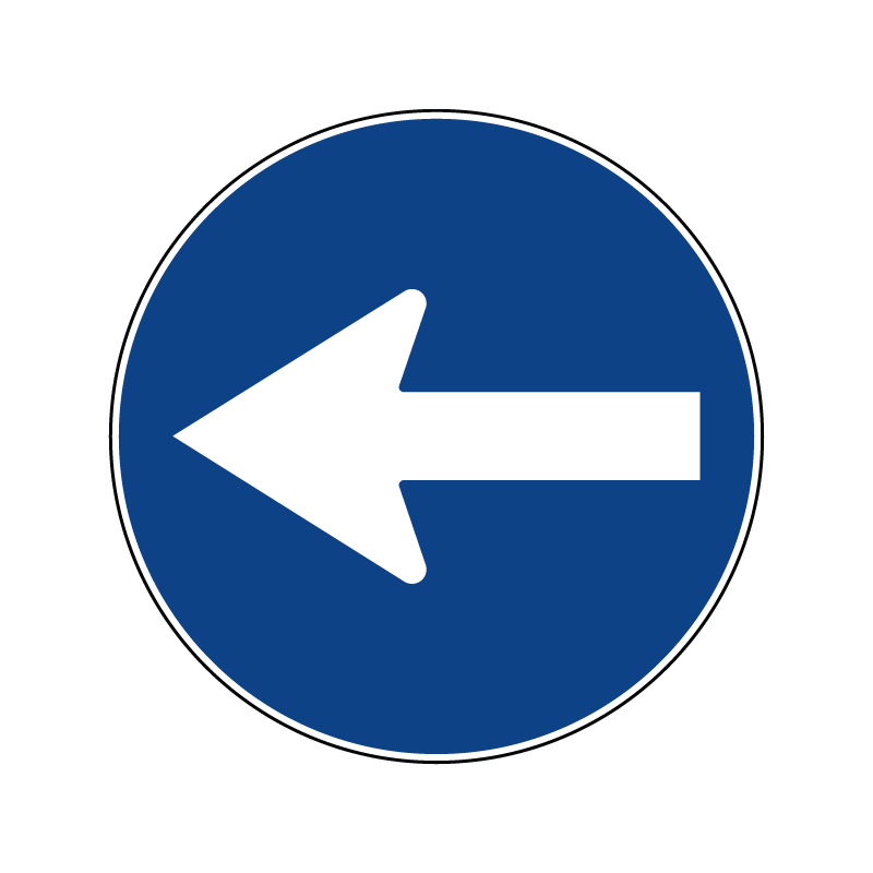00000080b - Segnale di obbligo generico - Direzione obbligatoria a sinistra - Figura 80b