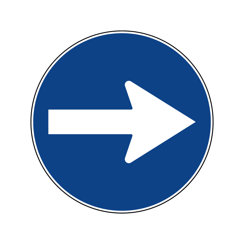 00000080c - Segnale di obbligo generico - Direzione obbligatoria a destra - Figura 80c