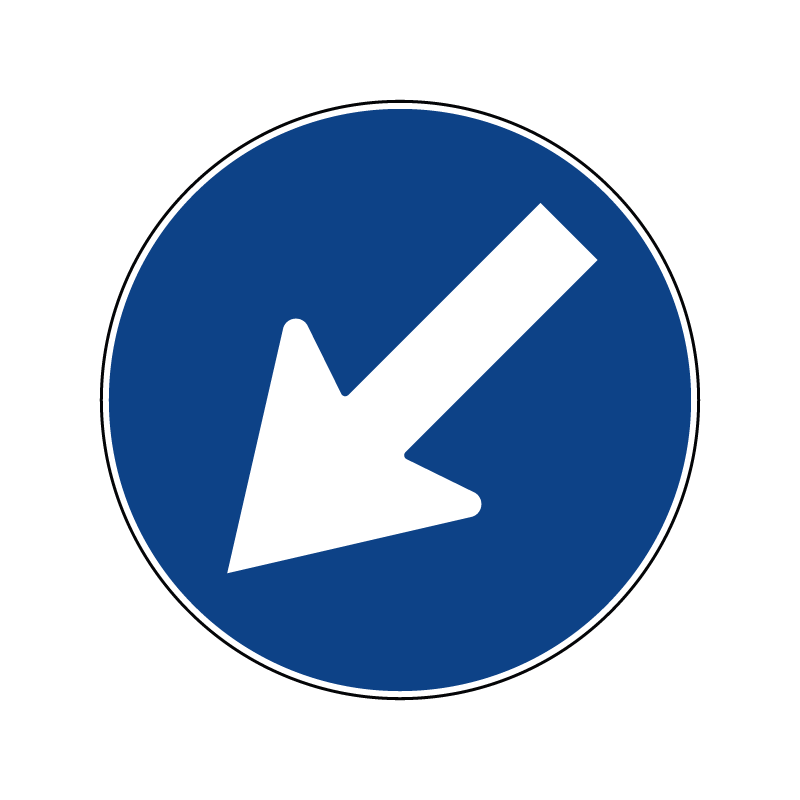 00000082a - Segnale di obbligo generico - Passaggio obbligatorio a sinistra - Figura 82a