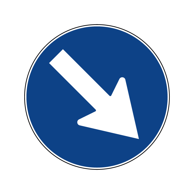 00000082b - Segnale di obbligo generico - Passaggio obbligatorio a destra - Figura 82b