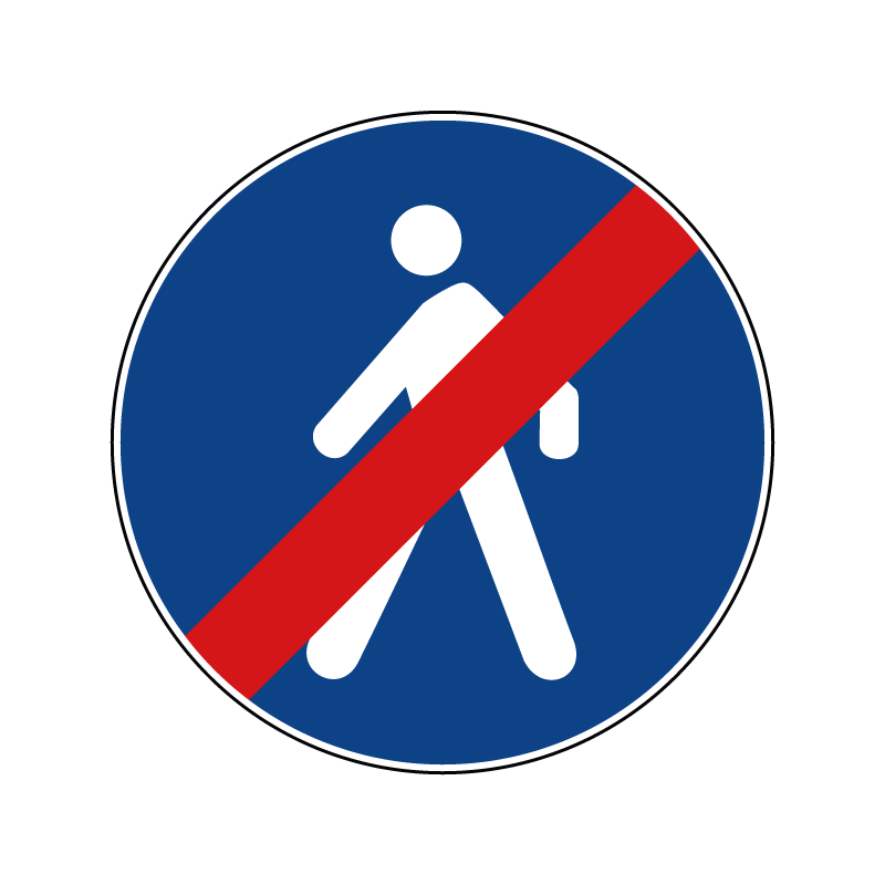 00000089 - Segnale di obbligo generico - Fine percorso pedonale - Figura 89