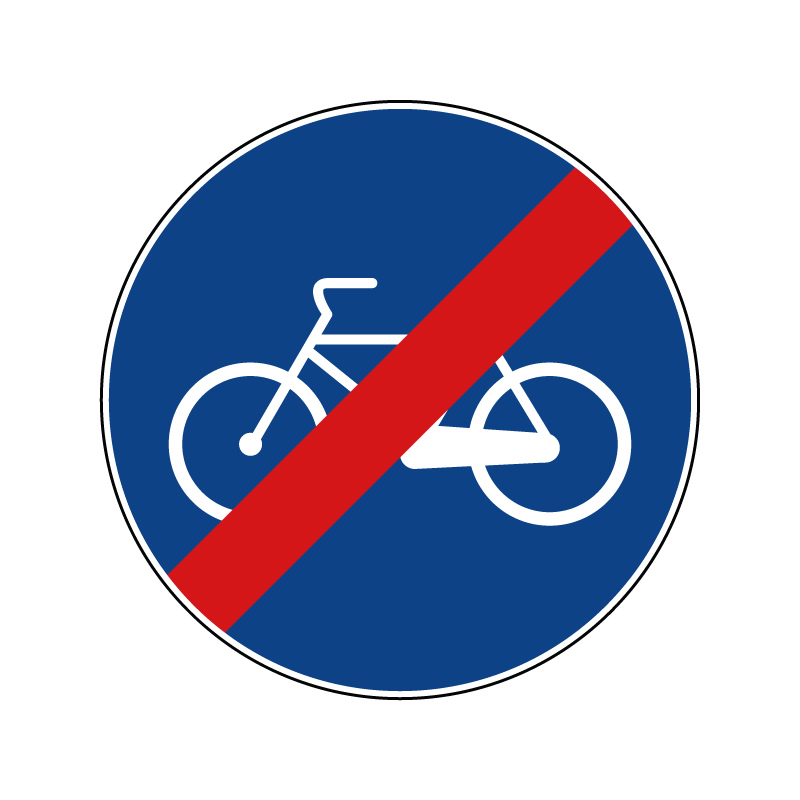 00000091 - Segnale di obbligo generico - Fine pista ciclabile - Figura 91