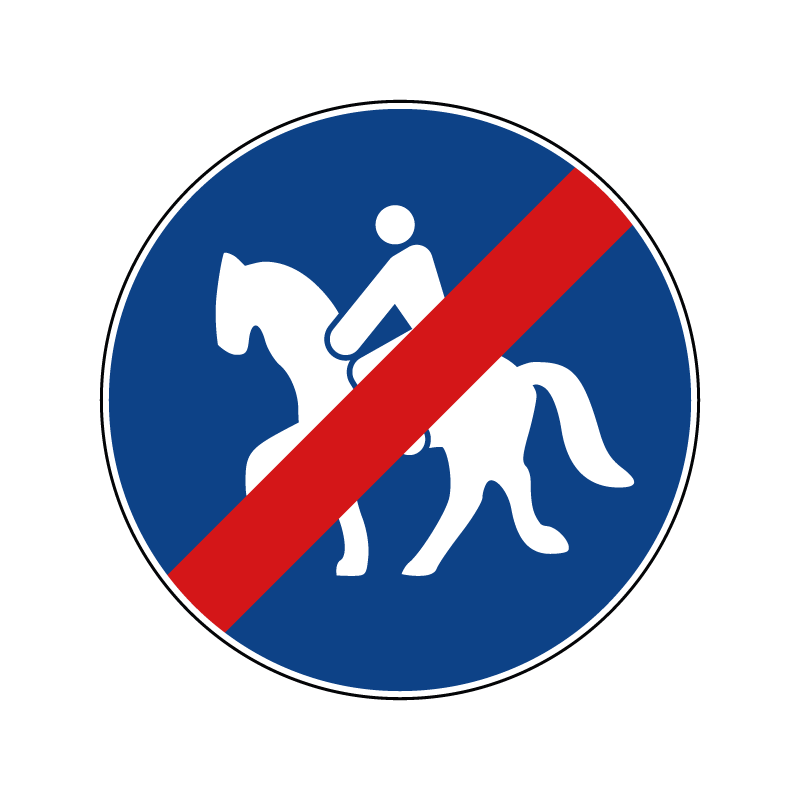 00000095 - Segnale di obbligo generico - Fine percorso riservato ai quadrupedi da soma o da sella - Figura 95