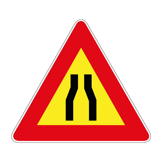 00000384 - Segnale di pericolo temporaneo - Strettoia simmetrica - Figura 384