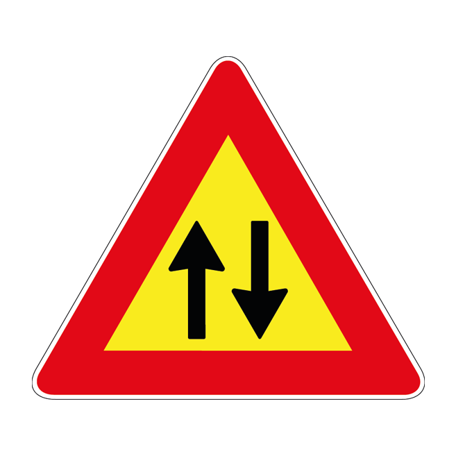 00000387 - Segnale di pericolo temporaneo - Doppio senso di circolazione - Figura 387