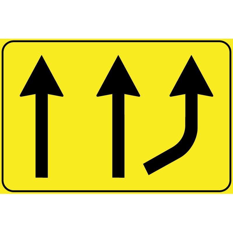 Segnale Per Cantieri Mobili - Variazione corsie disponibili - Figura 344 - Cod. 000344