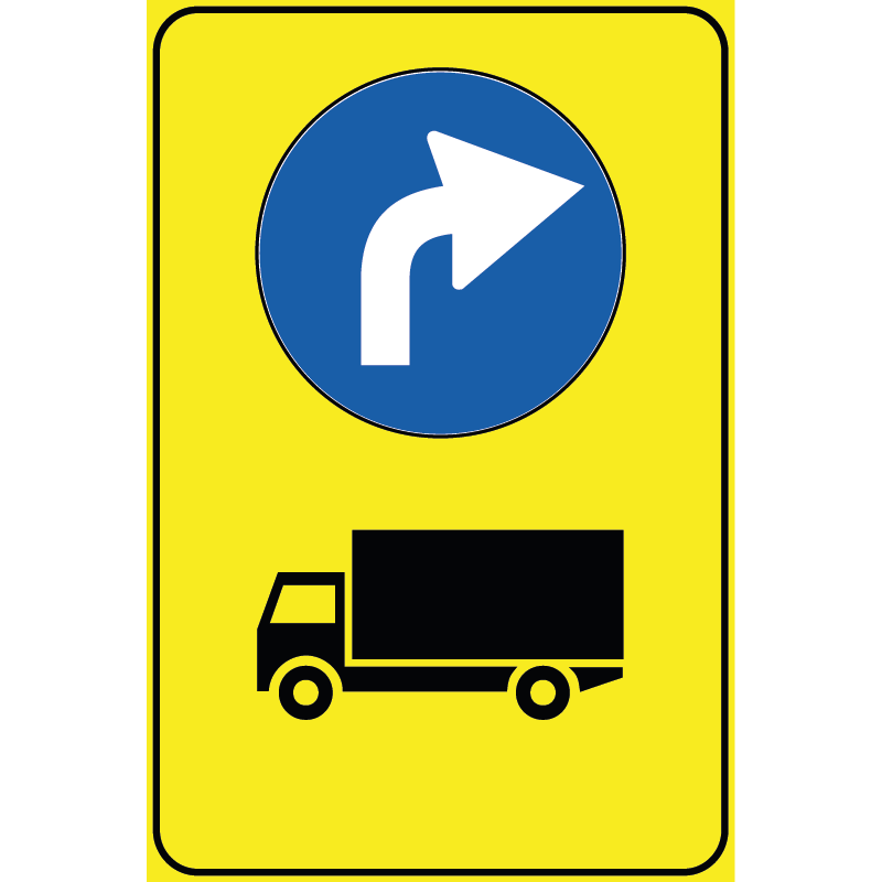 Segnale Per Cantieri Mobili - Preavviso di direzione autocarri obbligatoria - Figura 409A - Cod. 000409Adx