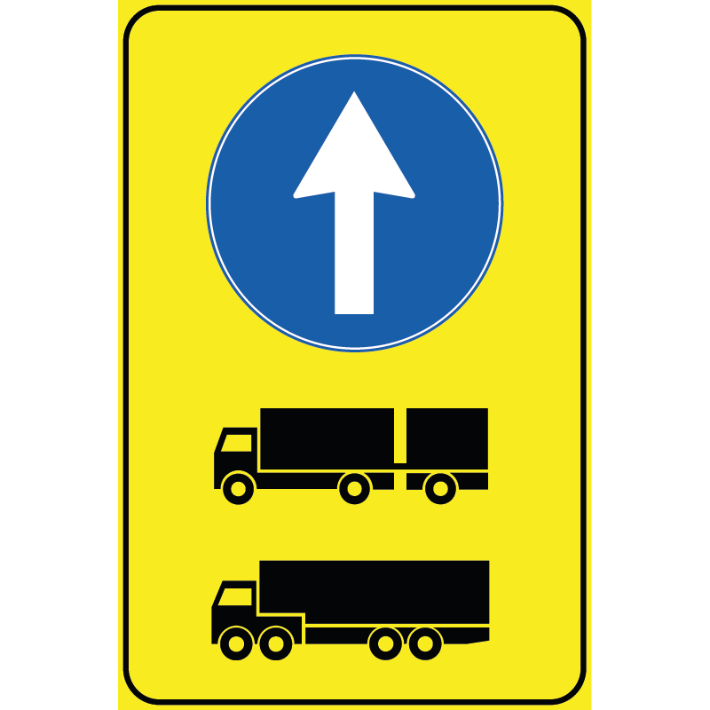 Segnale Per Cantieri Mobili - Direzione autocarri obbligatoria - Figura 409B - Cod. 000409Bdritto