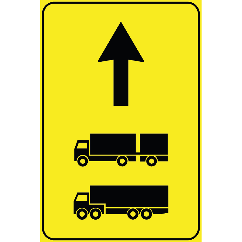 Segnale Per Cantieri Mobili - Preavviso di direzione autocarri consigliata - Figura 410A - Cod. 000410Adritto