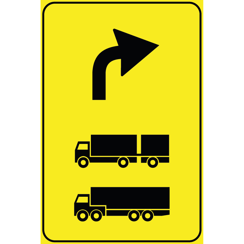 Segnale Per Cantieri Mobili - Preavviso di direzione autocarri consigliata - Figura 410A - Cod. 000410Adx