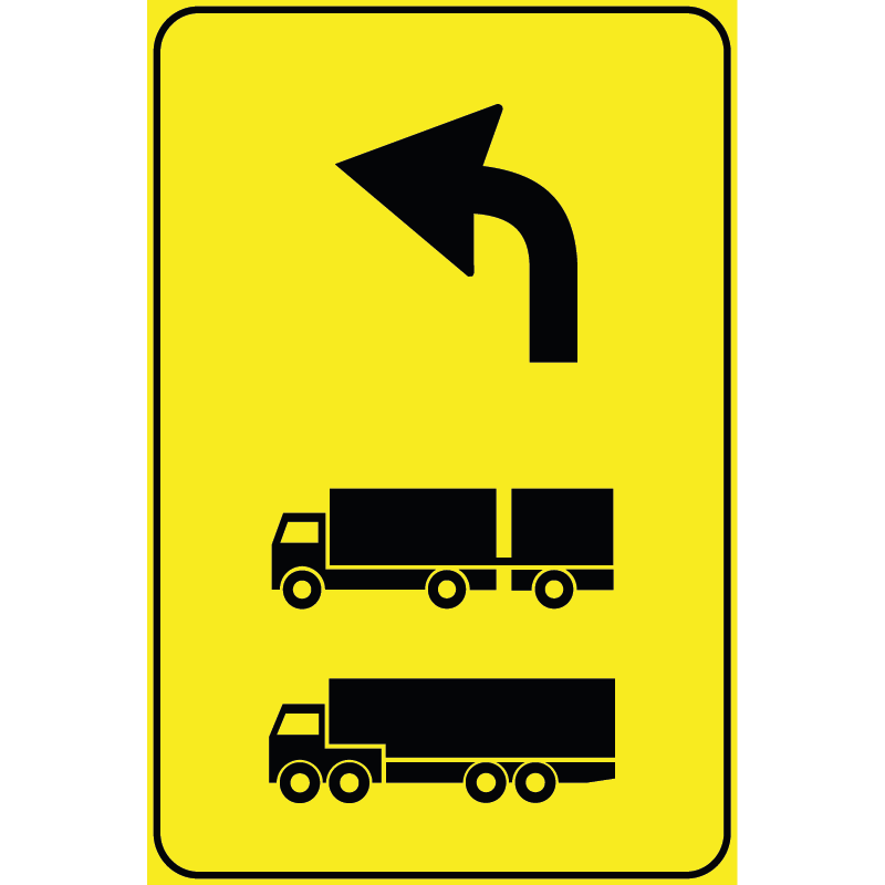 Segnale Per Cantieri Mobili - Preavviso di direzione autocarri consigliata - Figura 410A - Cod. 000410Asx