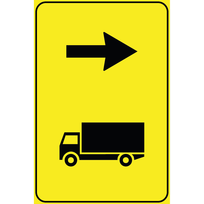 Segnale Per Cantieri Mobili - Direzione autocarri consigliata - Figura 410B - Cod. 000410Bdx