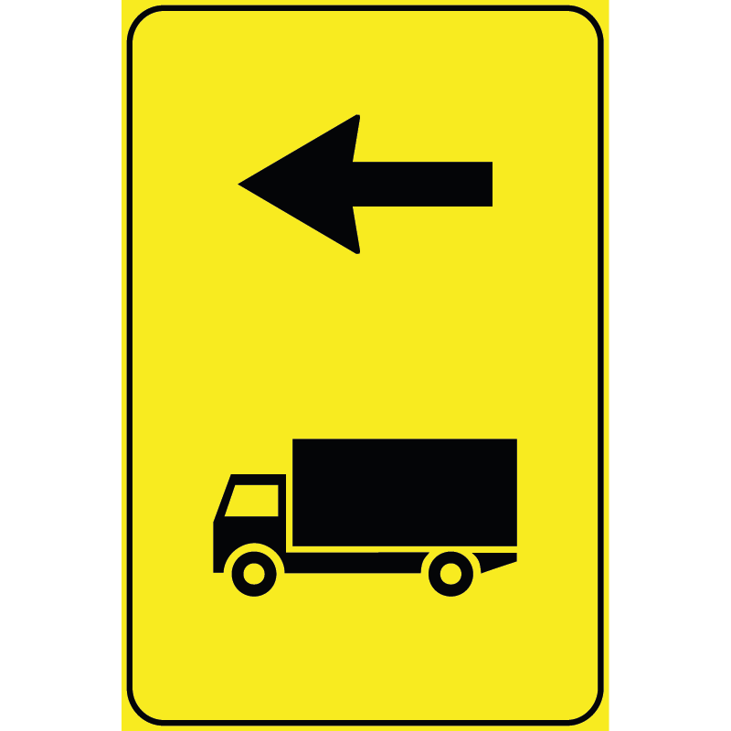 Segnale Per Cantieri Mobili - Direzione autocarri consigliata - Figura 410B - Cod. 000410Bsx