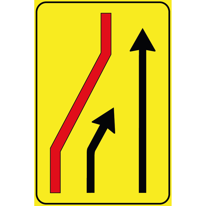 Segnale Per Cantieri Mobili - Segnale di corsia chiusa (chiusura di corsia di sinistra) - Figura 411A - Cod. 000411Adx