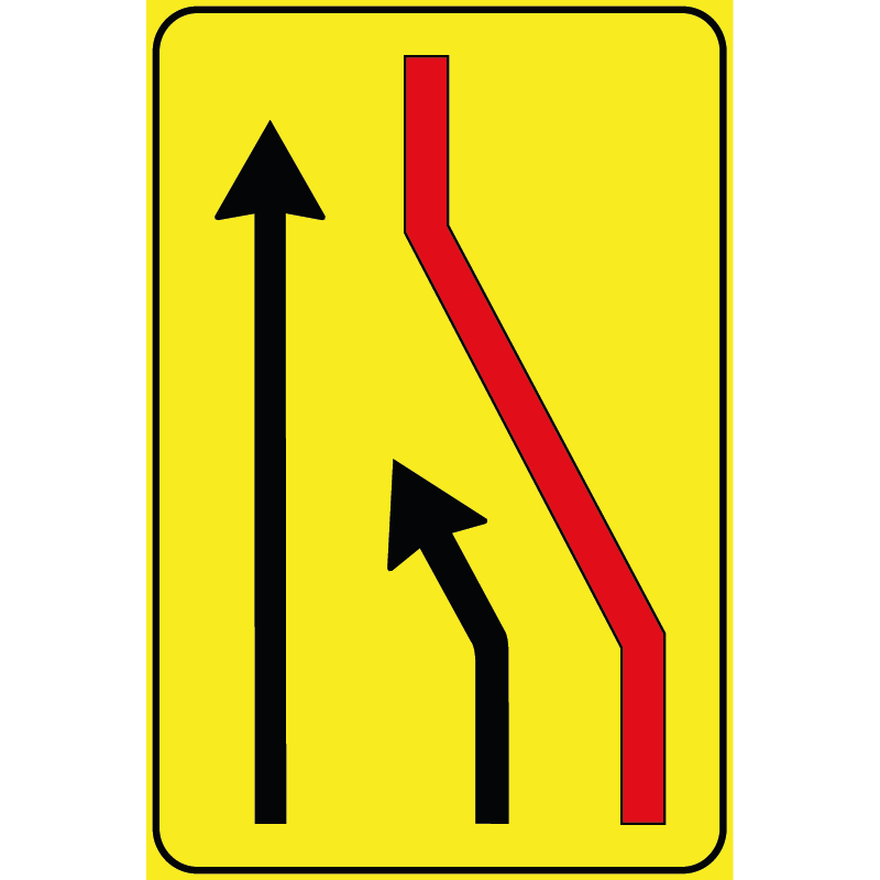 Segnale Per Cantieri Mobili - Segnale di corsia chiusa (chiusura di corsia di destra) - Figura 411A - Cod. 000411Asx