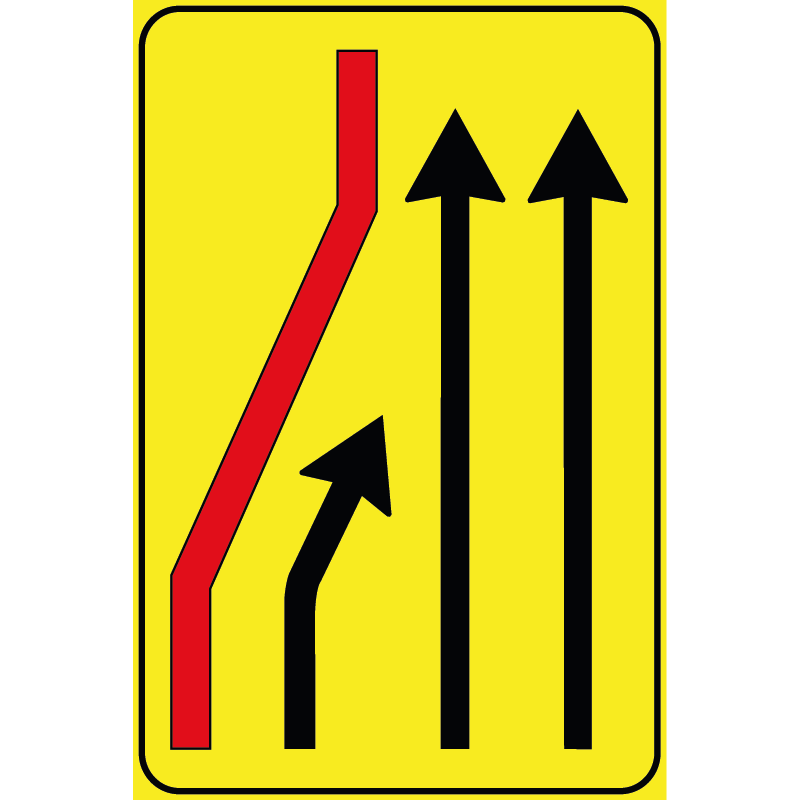 Segnale Per Cantieri Mobili - Segnale di corsia chiusa (chiusura di corsia di sinistra) - Figura 411B - Cod. 000411Bdx