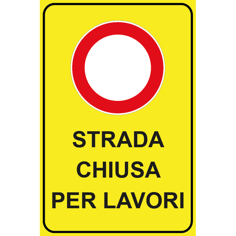 Segnale Per Cantieri Mobili - Strada chiusa per lavori - Cod. 000663
