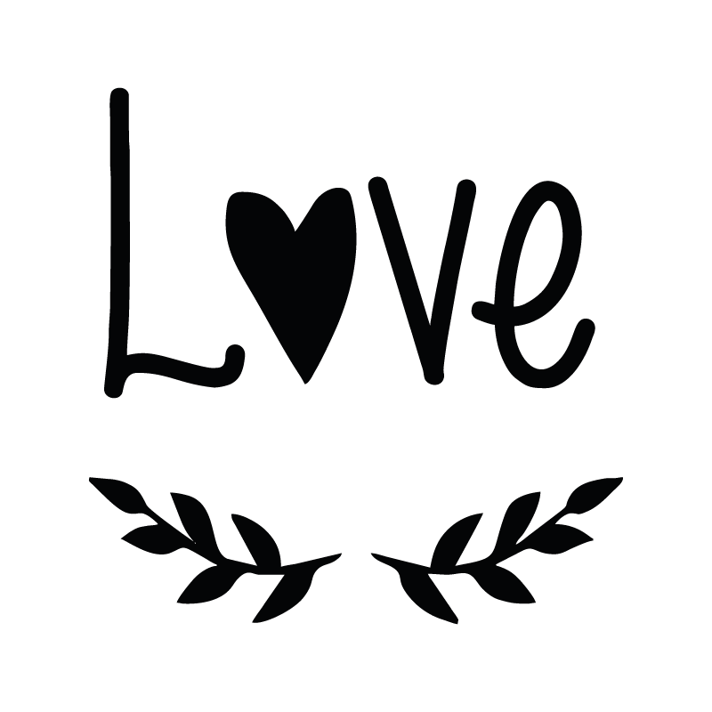 Love Cuore Foglie - Adesivo - cod. 00700207