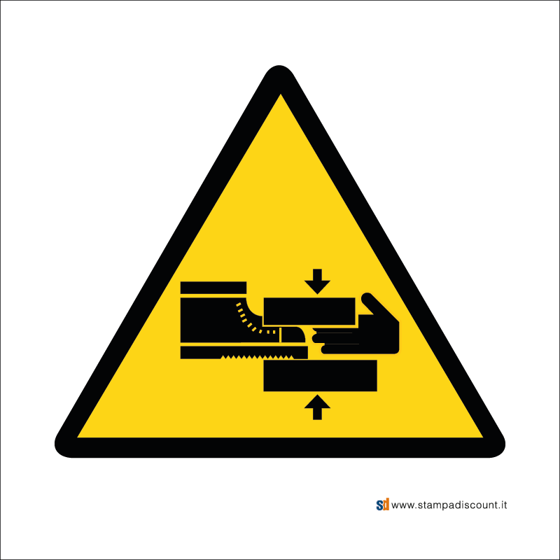 Pericolo di schiacciamento mani o piedi - Bordo Macchina