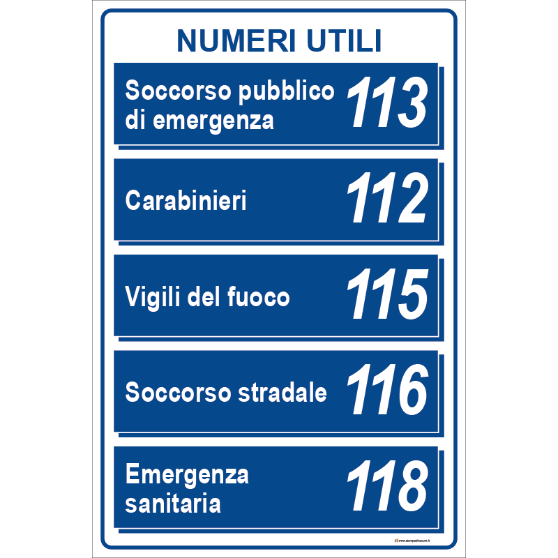 Numeri utili - cod. 100012