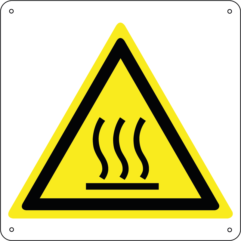 Pericolo superficie calda quadrato