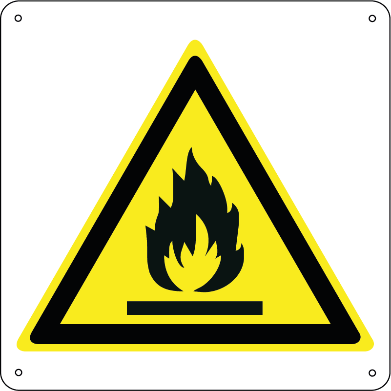 Pericolo materiale infiammabile quadrato