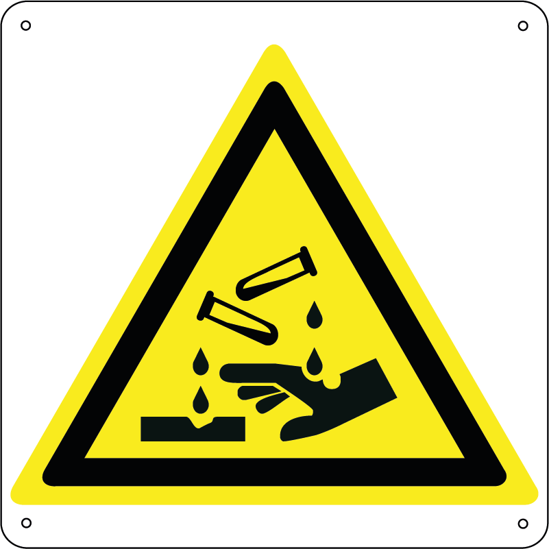 Pericolo sostanze corrosive quadrato