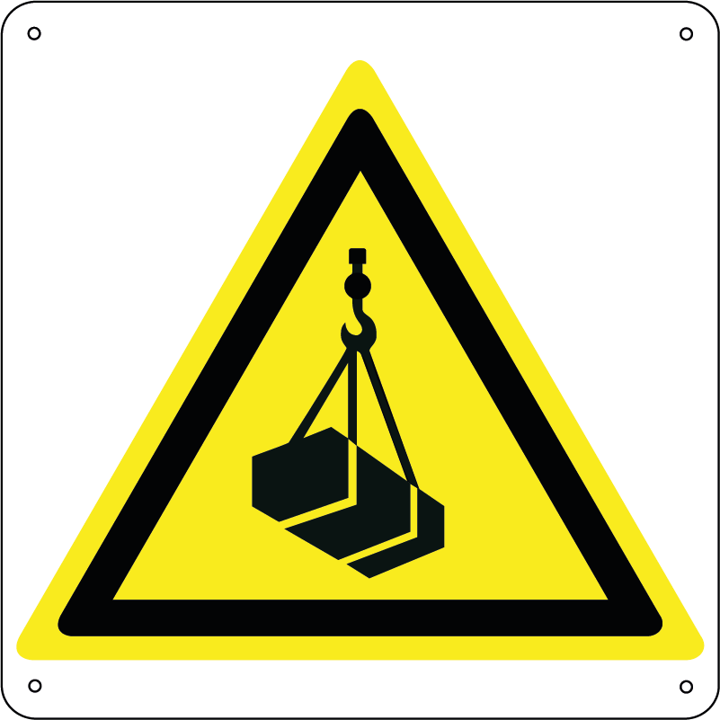 Pericolo carichi sospesi quadrato