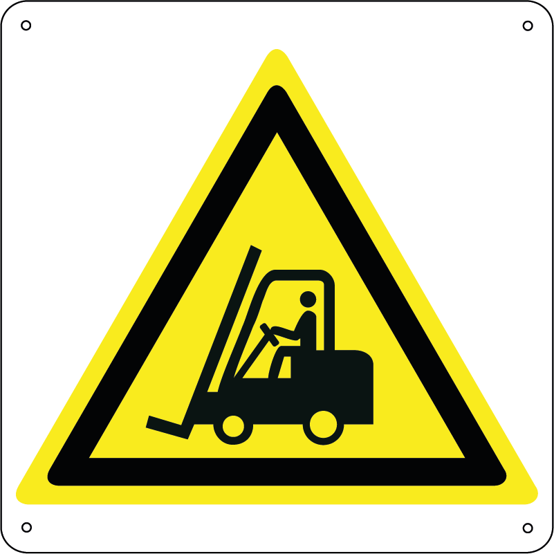 Pericolo carrelli elevatori ed altri veicoli industriali quadrato