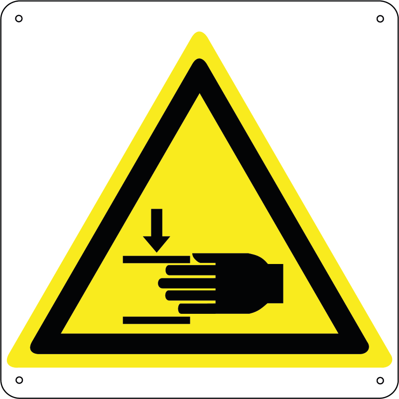 Pericolo di schiacciamento mani quadrato
