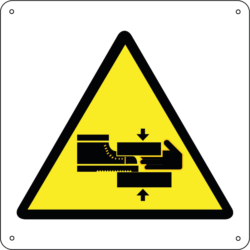Pericolo di schiacciamento mani o piedi quadrato