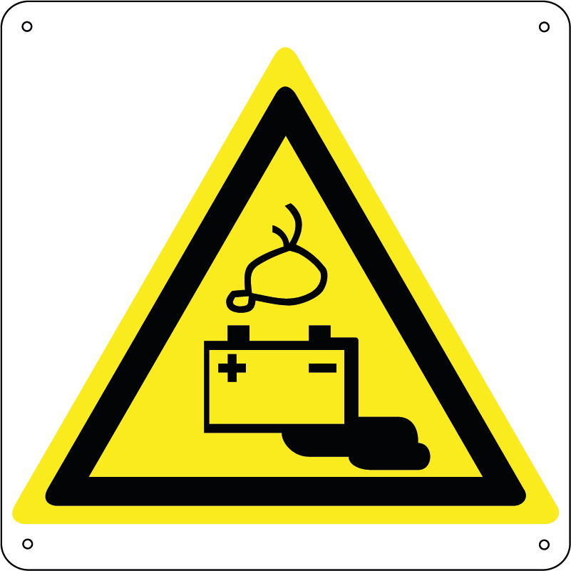 Pericolo batterie in fase di carica quadrato