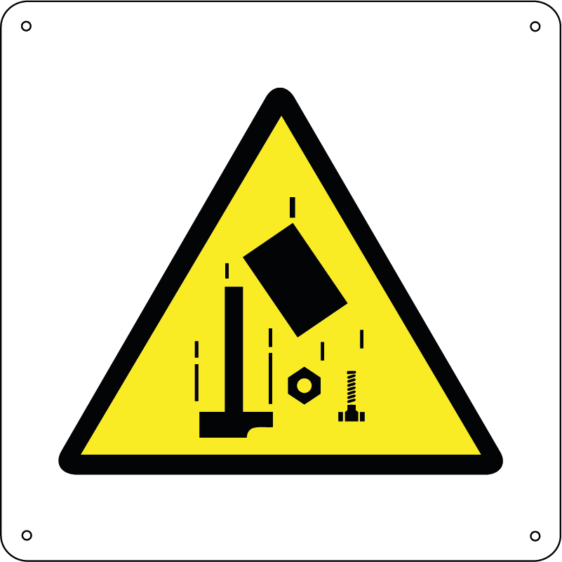 Pericolo caduta oggetti quadrato