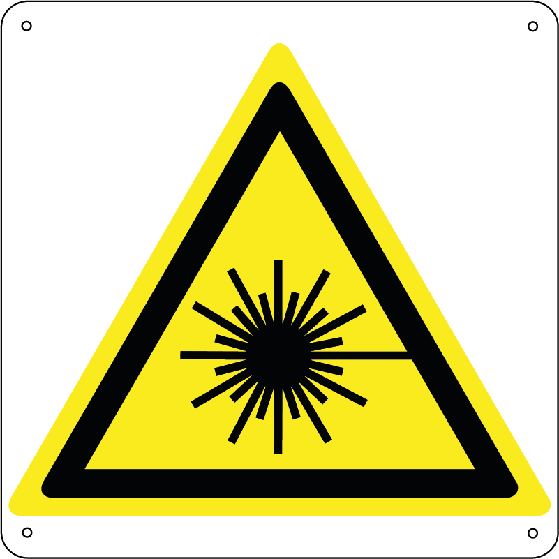 Pericolo raggio laser quadrato